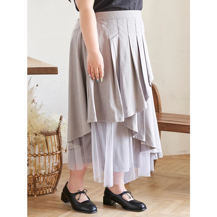 【Kannaコラボ】プリーツ×チュールラッフルスカート | Re-J＆SUPURE | 詳細画像4 