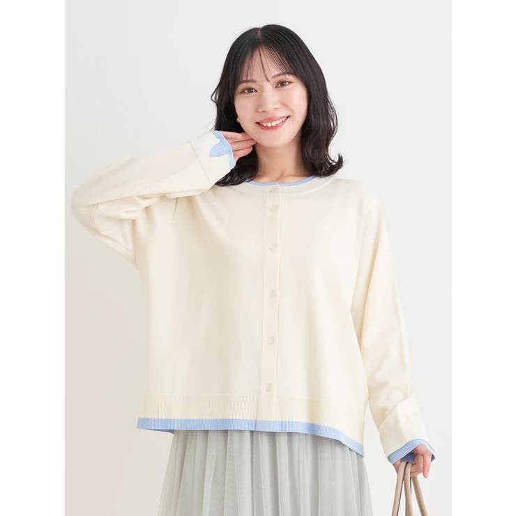 配色クルーネックカーディガン | Re-J＆SUPURE | 詳細画像7 