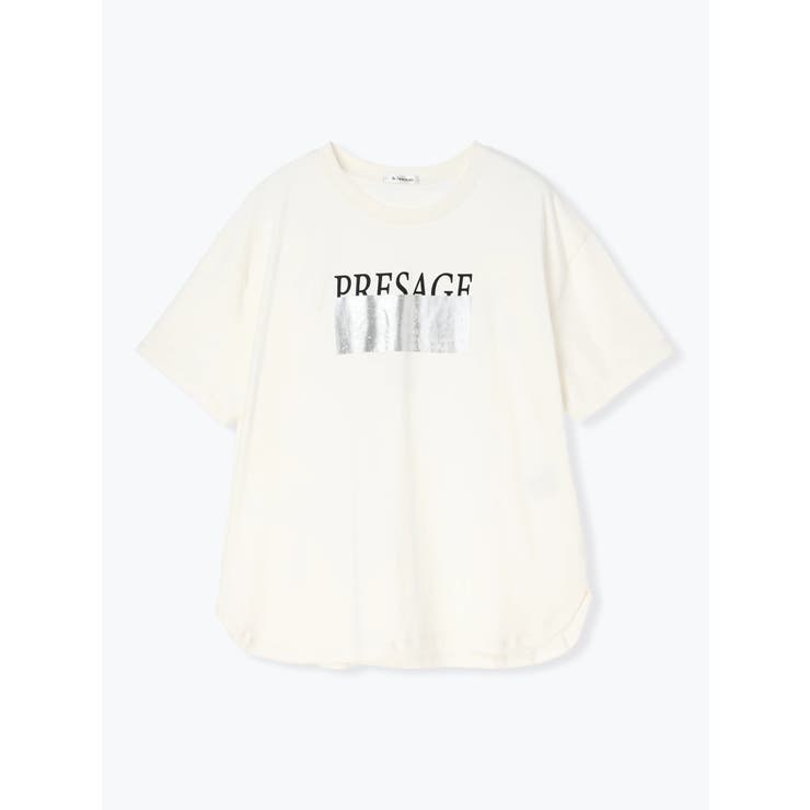 オフホワイト | シルバー箔×ロゴプリントTシャツ | Re-J＆SUPURE