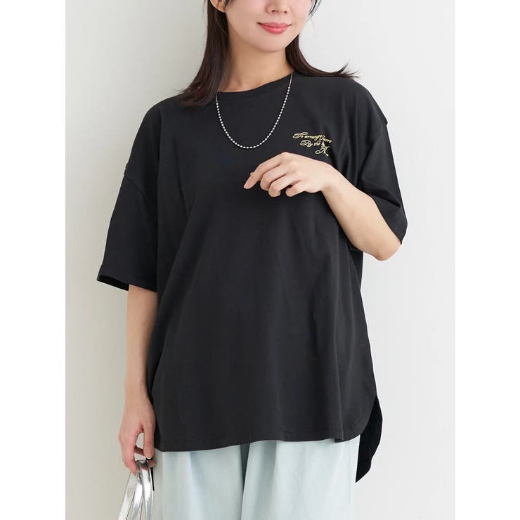 黒 | 【接触冷感・UVカット】BACKフォトプリント×ロゴ刺繍Tシャツ | Re-J＆SUPURE