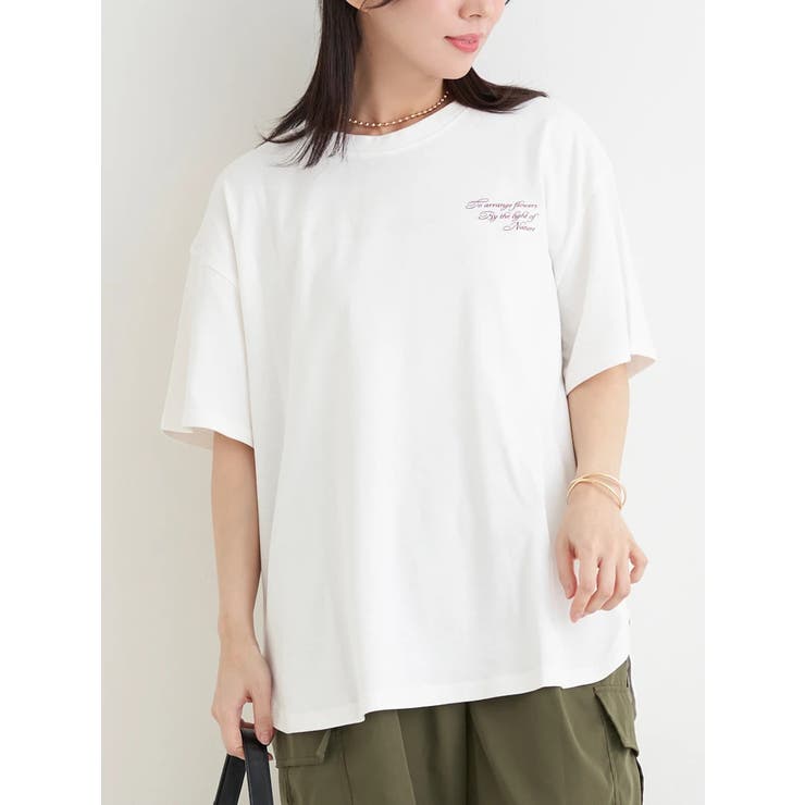 オフホワイト | 【接触冷感・UVカット】BACKフォトプリント×ロゴ刺繍Tシャツ | Re-J＆SUPURE
