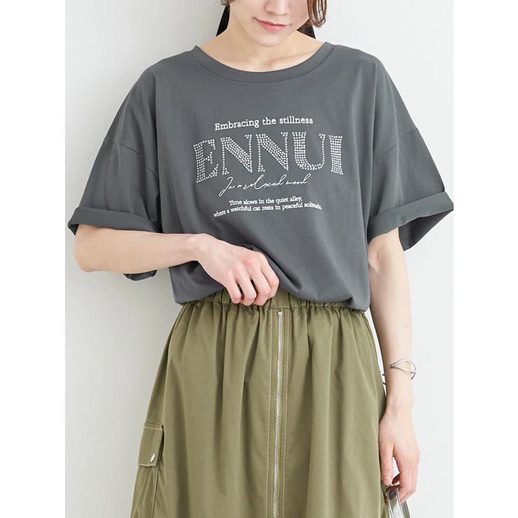 【キレサラ 機能Tシャツ】ラインストーン×フロッキーロゴTシャツ | Re-J＆SUPURE | 詳細画像1 
