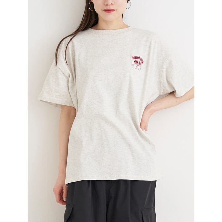 アイボリー | BACKウサギ刺繍Tシャツ | Re-J＆SUPURE