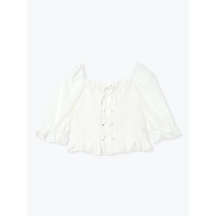 シャーリングレースアップブラウス | Re-J＆SUPURE | 詳細画像15 