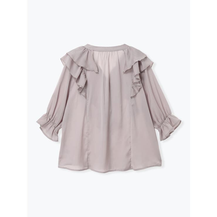 【WEB限定】２段フリルサテンブラウス | Re-J＆SUPURE | 詳細画像15 