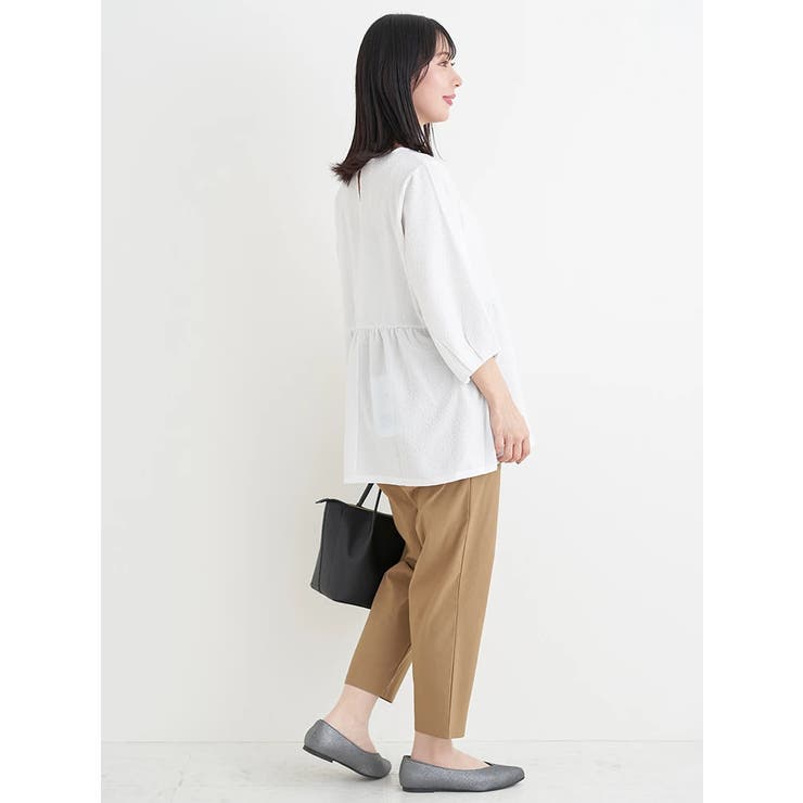 アクセサリー付き７分袖ぺプラムプルオーバー | Re-J＆SUPURE | 詳細画像8 