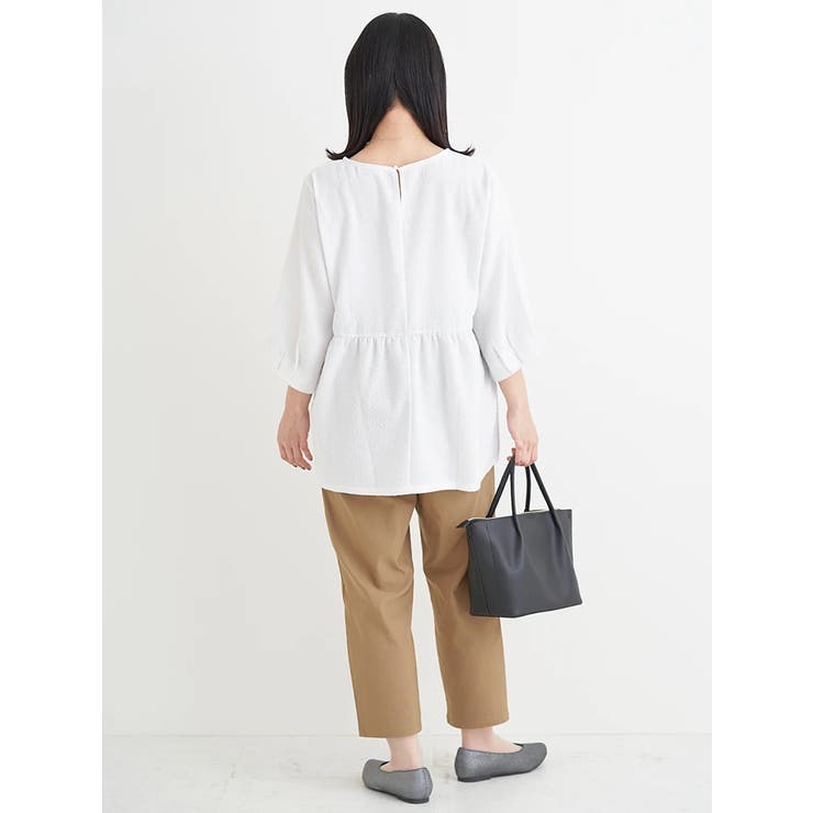 アクセサリー付き７分袖ぺプラムプルオーバー | Re-J＆SUPURE | 詳細画像9 