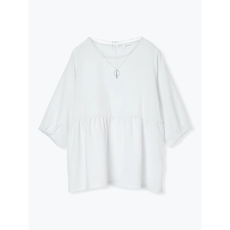 アクセサリー付き７分袖ぺプラムプルオーバー | Re-J＆SUPURE | 詳細画像10 