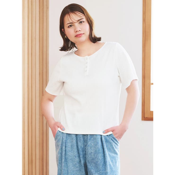 テレコリブヘンリーネックTシャツ | Re-J＆SUPURE | 詳細画像2 