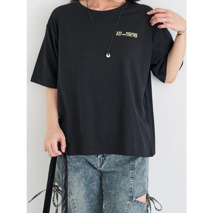 黒 | BACKプードルプリントTシャツ | Re-J＆SUPURE