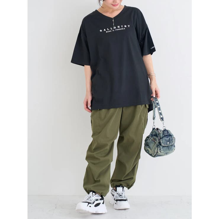 BACK異素材切り替えロゴ刺繡Tシャツ | Re-J＆SUPURE | 詳細画像24 