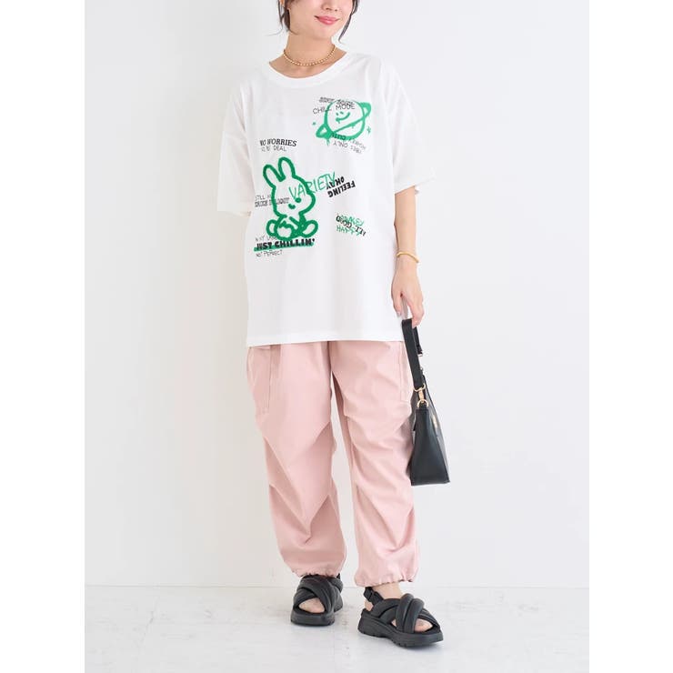 ウサギ×惑星プリントTシャツ | Re-J＆SUPURE | 詳細画像3 