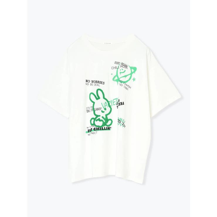 ウサギ×惑星プリントTシャツ | Re-J＆SUPURE | 詳細画像15 