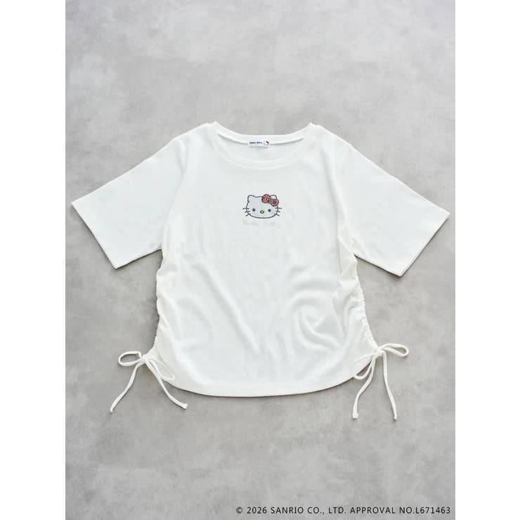 オフホワイト | 【サンリオキャラクターズ】ハローキティラインストーン裾ドロストTシャツ | Re-J＆SUPURE