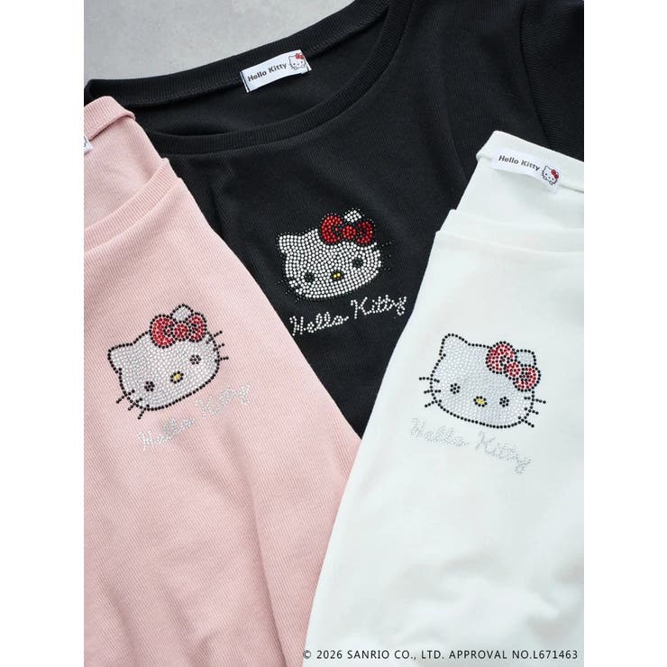 【サンリオキャラクターズ】ハローキティラインストーン裾ドロストTシャツ | Re-J＆SUPURE | 詳細画像2 