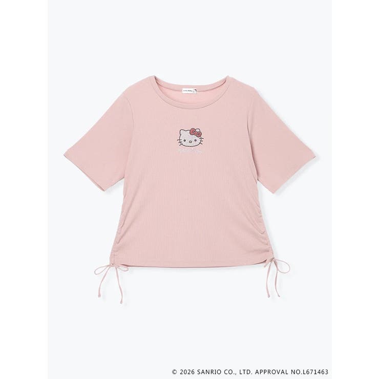 【サンリオキャラクターズ】ハローキティラインストーン裾ドロストTシャツ | Re-J＆SUPURE | 詳細画像5 