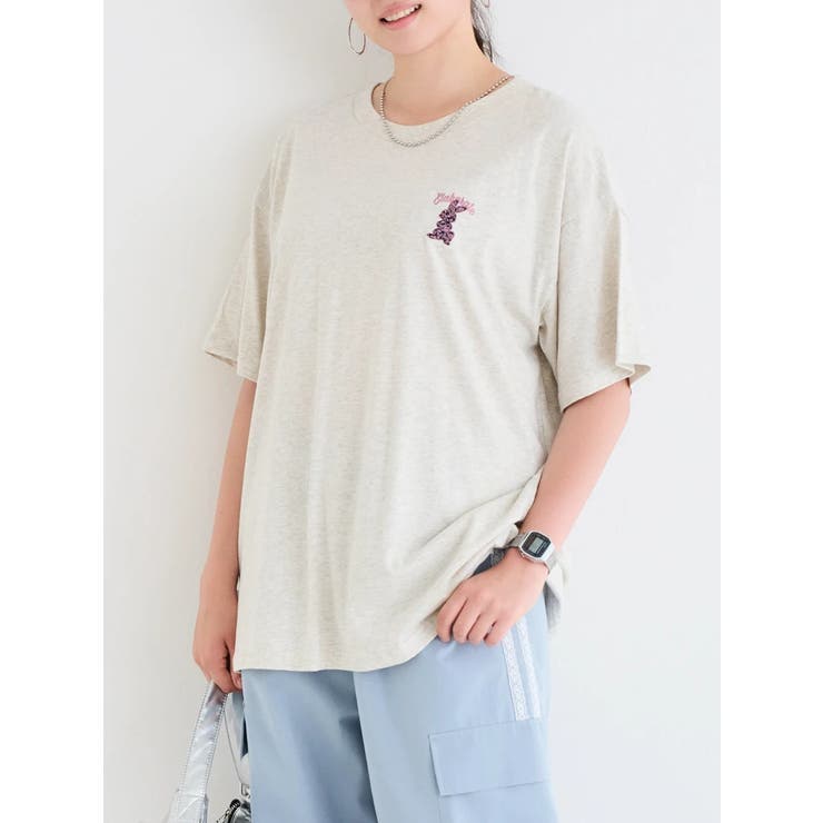 フェイクレザーロゴ刺繍ウサギTシャツ | Re-J＆SUPURE | 詳細画像2 