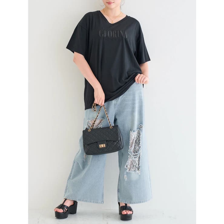 ロゴ刺繍VネックTシャツ | Re-J＆SUPURE | 詳細画像11 