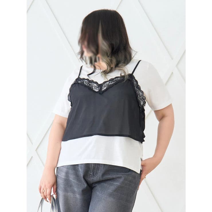 黒 | 【らむちゃんコラボ】レースビスチェ×Tシャツアンサンブル | Re-J＆SUPURE