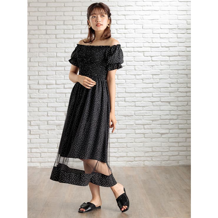 ドット柄チュール切替ワンピース 品番 Plmw Ludic Park ルディックパーク のレディースファッション通販 Shoplist ショップリスト