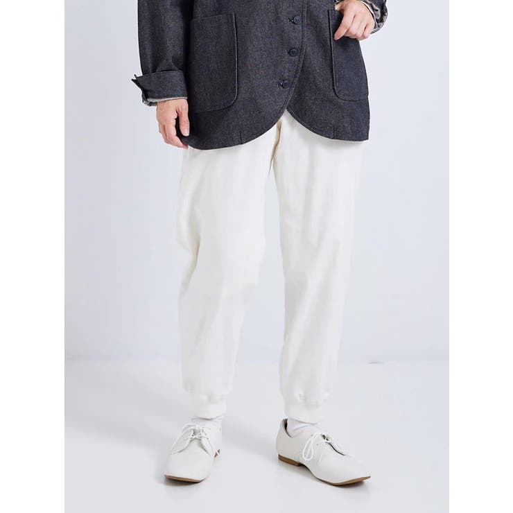 白 | リブ切替ジョガーパンツ | LUDIC PARK