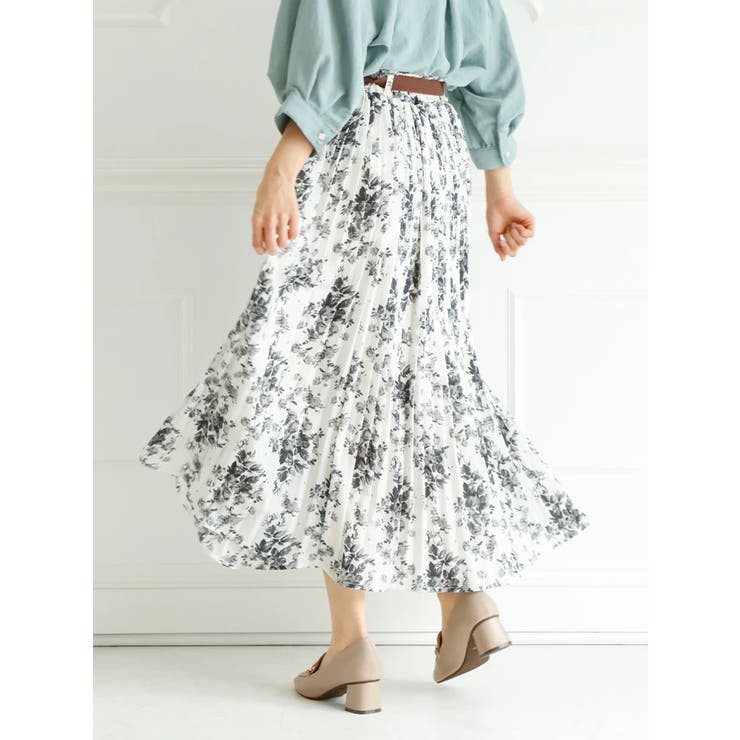 ベルト付きトワルドジュイプリーツスカート[品番：PLMW0011329]｜LUDIC  