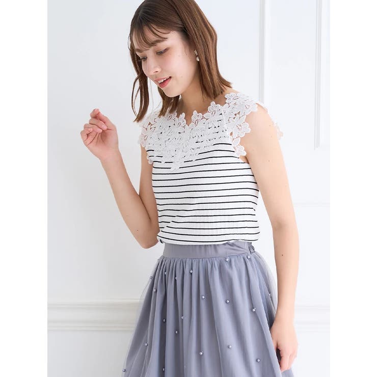 テレコスカラップレースタンクトップ | LUDIC PARK | 詳細画像3 