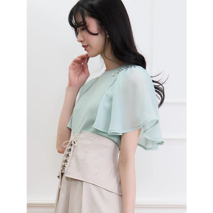 シフォン袖　美しさと余韻が漂うトップス main image 0