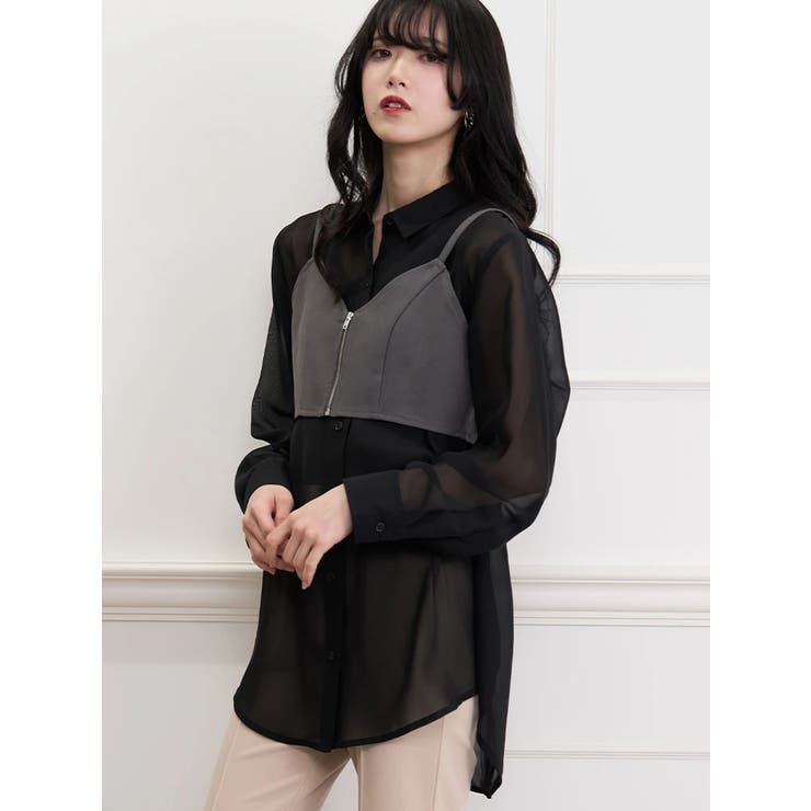 SET]ビスチェ付きシアーシャツ[品番：PLMW0011447]｜LUDIC PARK（ル
