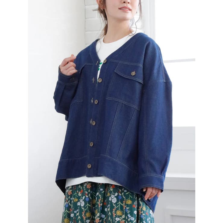 ULEULA ジャケット Gジャン Vネックノーカラーデニムジャケット レディース : ZOZOTOWN Yahoo!店 - 通販 -  Yahoo!ショッピング