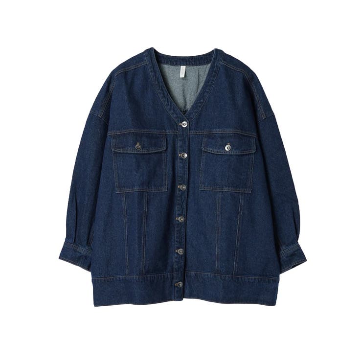 最新入荷 ノーカラーVネックデニムジャケット[品番：PLMW0011545]｜LUDIC PARK（ルディックパーク）のレディースファッション 通販｜SHOPLIST（ショップリスト） ジャケット・アウター