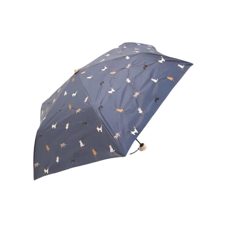 美品　イイダ傘店　日傘　長傘　猫　刺繍 美品イイダ傘店日傘長傘猫刺繍