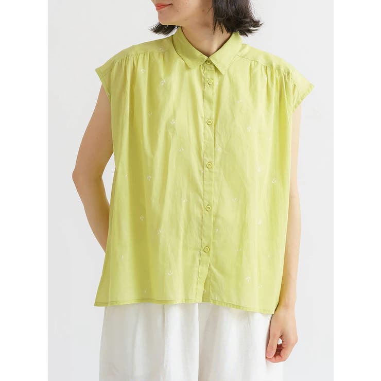 黄 | リーフプリントシャツブラウス | LUDIC PARK