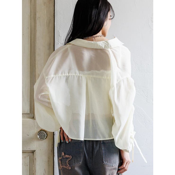 GPCF-510 Ribbon Sheer Shirt | gypsohila