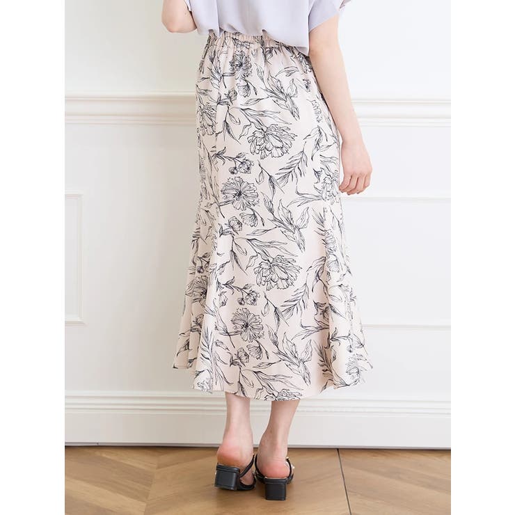 美品★絡繰魂　刺繍　花　ロングスカート　マーメイド 花柄チュール刺しゅうマーメイドスカート｜INGNI(イング) 公式