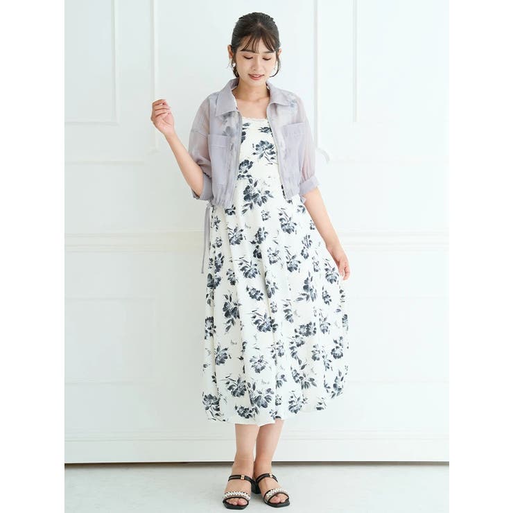 花柄ギャザー肩紐ワンピース | LUDIC PARK | 詳細画像11