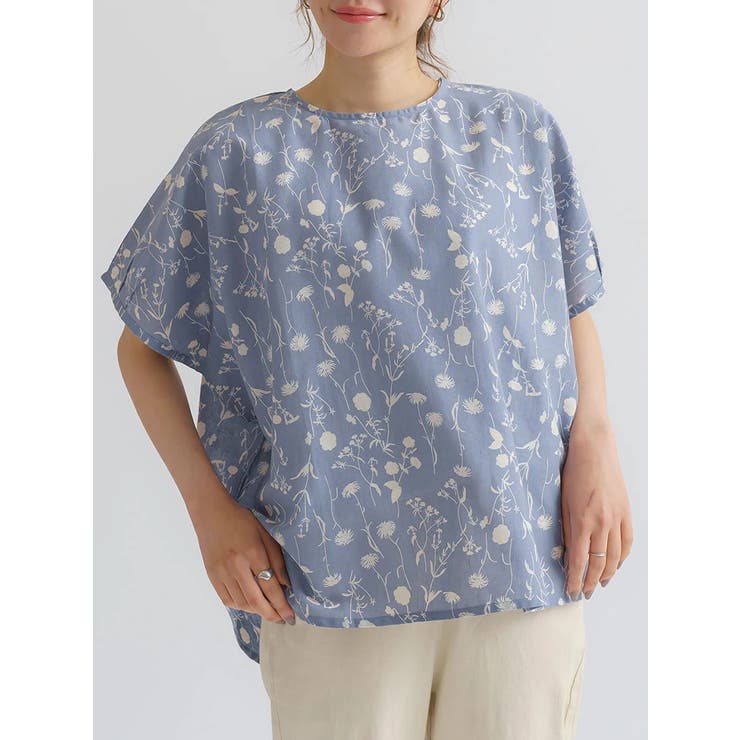 コットンリネンワイドプリントブラウス | LUDIC PARK | 詳細画像1 