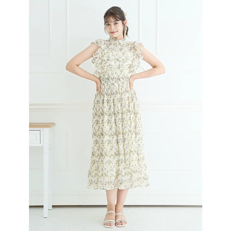 シアー 花柄 ティアード ワンピース フリル 韓国 長袖 hr9247 シアー 花柄 ティアード ワンピース フリル 韓国 長袖 hr9247
