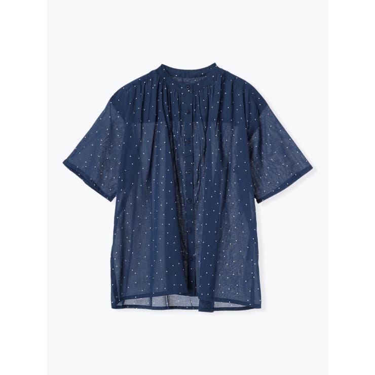 紺 | ドットプリントブラウス | LUDIC PARK