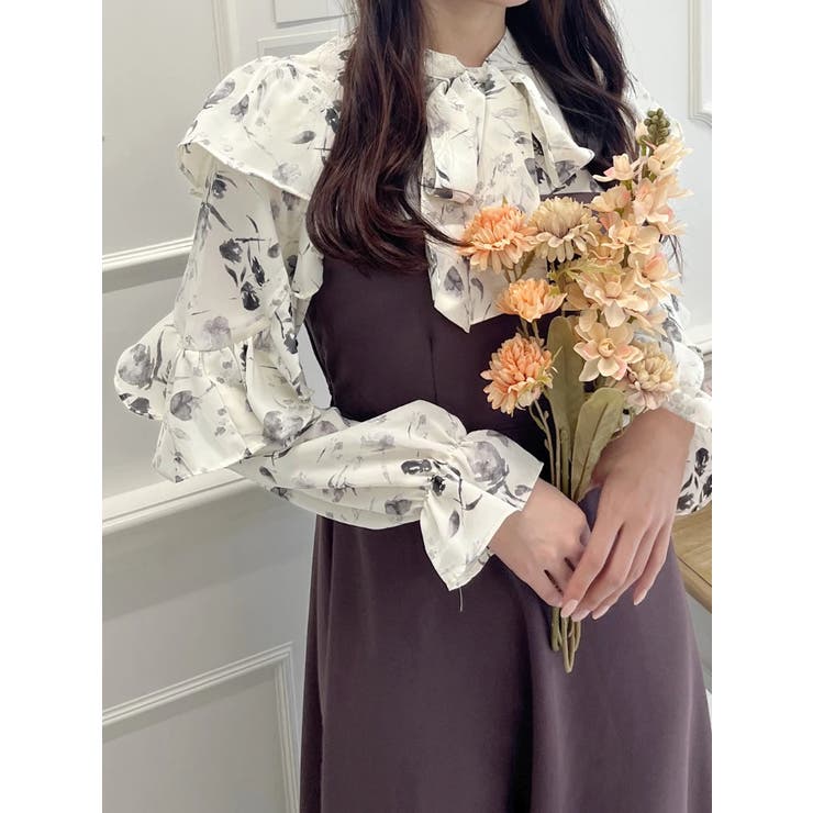 スタイルアップ叶う主役級アイテム】花柄ドッキングワンピース
