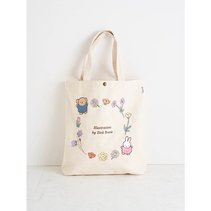 - | miffy 刺繍 帆布トートバッグ【ナチュラルフラワーリース】 | LUDIC PARK