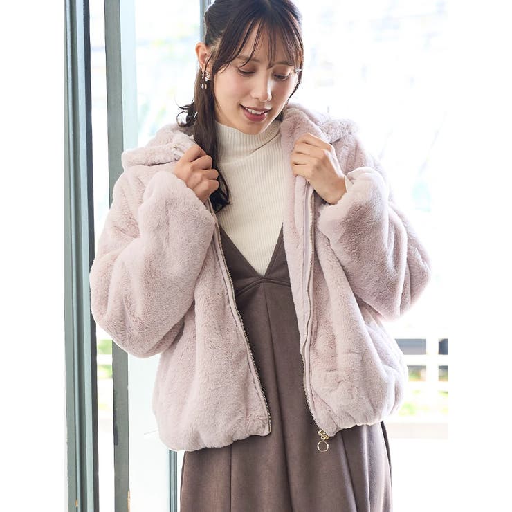 ふわふわ手触り】ファージップジャケット 無地/アニマル柄[品番