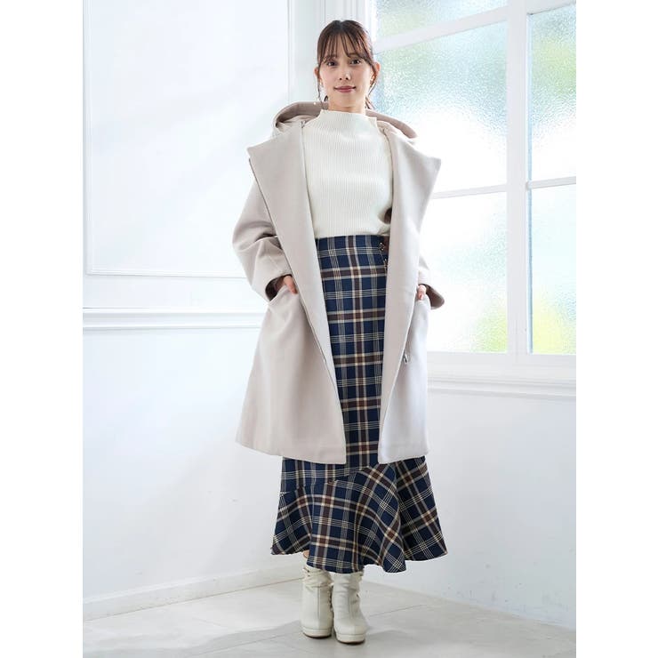 2024 Autumn/Winter フード付きスライバーコート 【9535301