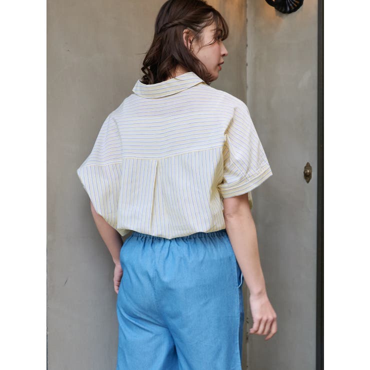 S Maxmara RONDINE ストライプ ブラウス 長袖 コットン (S Max