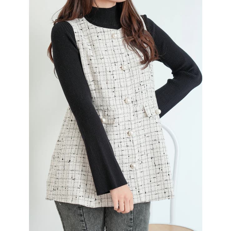 ラウンジドレス ツイード ベスト LOUNGEDRESS（ラウンジドレス）の「ツイードベスト（ベスト