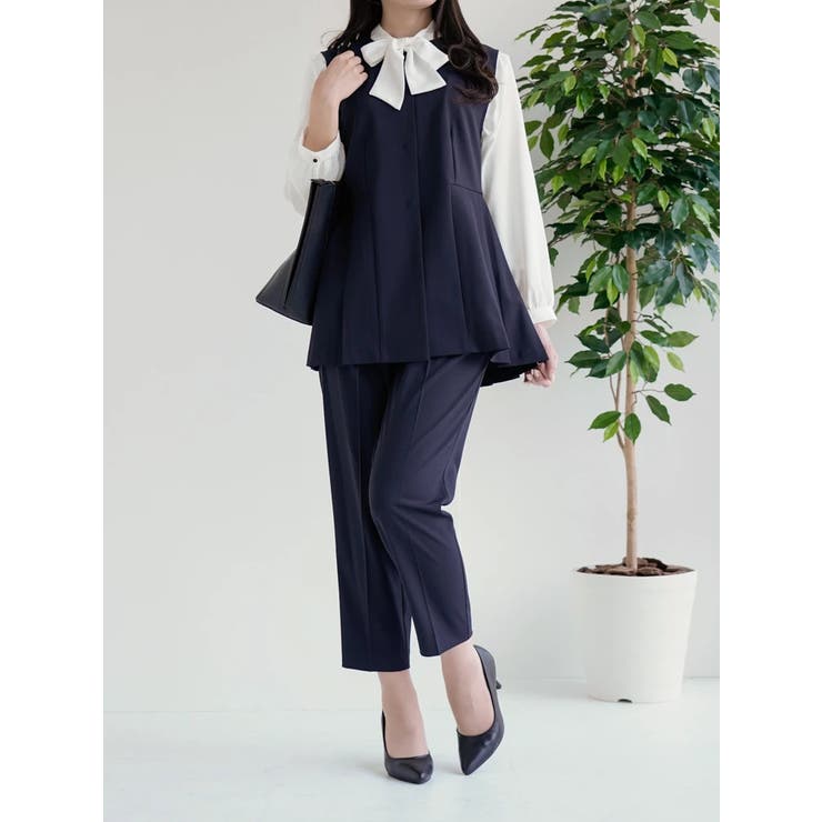 ストレッチツイル ペプラムベスト ストレッチツイル】ペプラムベスト[品番：PLMW0013405]｜LUDIC