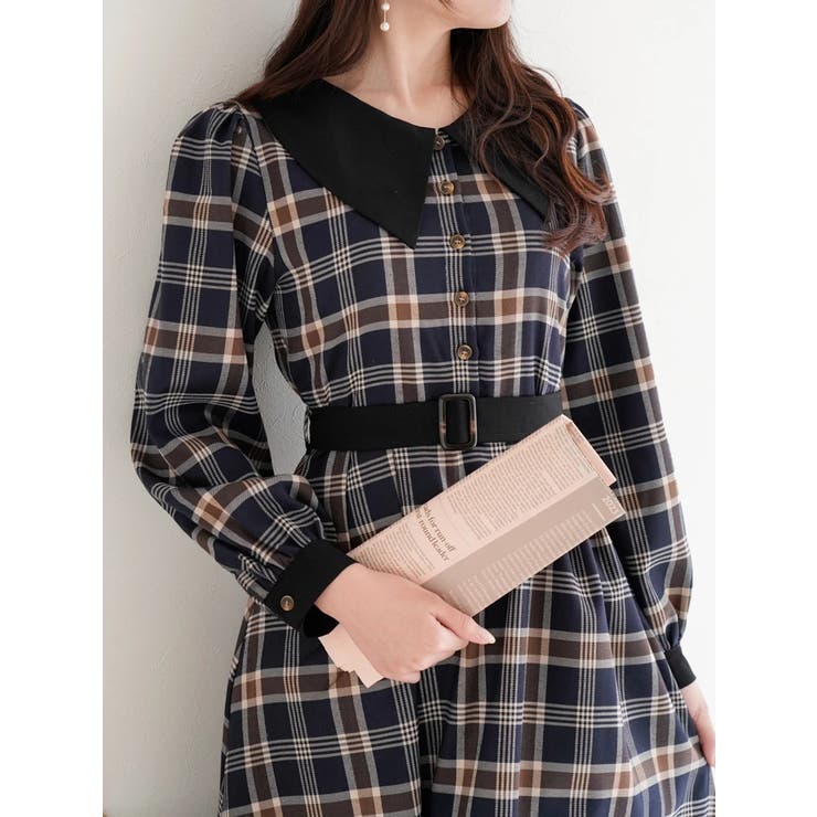 レトロチェック柄ワンピース[品番：PLMW0013338]｜LUDIC PARK