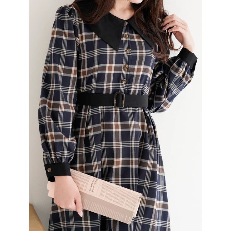 SWELLY BandeauOnepiece レトロチェック DACHENGZIシリーズ】☆ワンピース☆ フェイクレイヤード