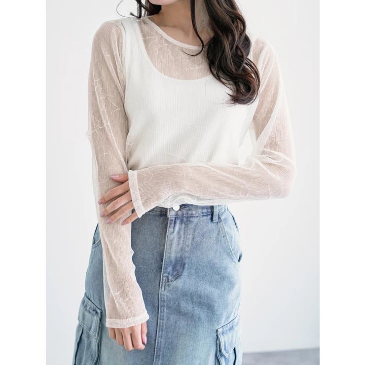 シワ加工シアートップス[品番：PLMW0013847]｜LUDIC PARK（ル