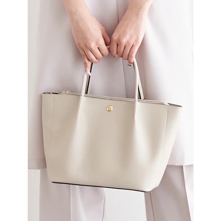 [2WAY]フェイクレザーボタントートバッグ | LUDIC PARK | 詳細画像1 